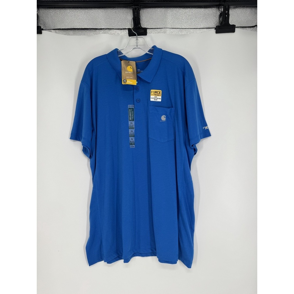 Carhartt Force Extreme Short‎ Sleeve Polo Shirt Relaxed Fit Mens 2XL 102134 419
